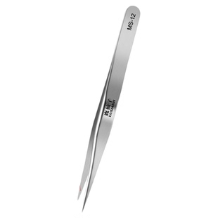 鹿仙子不锈钢镊子尖头弯头夹子电子专用加厚硬高精密工具手机维修