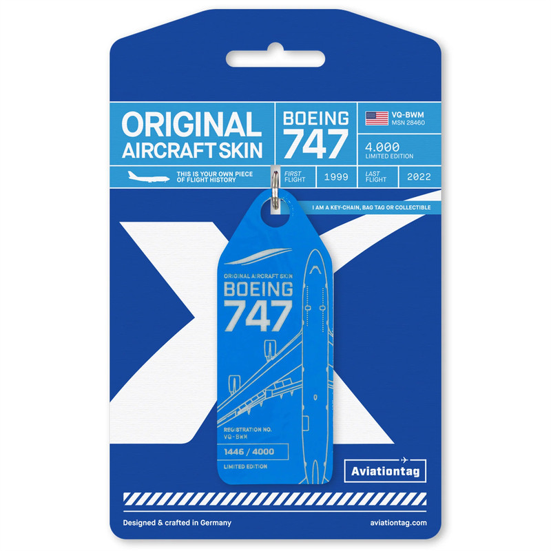 德国Aviationtag KLM荷兰航空 B747 JetOneX  退役飞机蒙皮行李牌