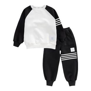 儿童装中大男童春装运动套装2026新款春秋男孩痞帅气网红时髦潮酷