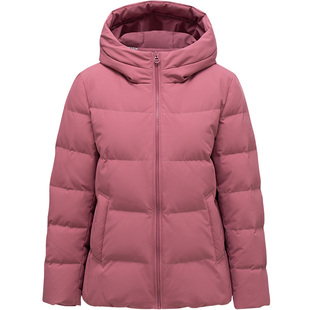 坦博尔新款中老年新年红羽绒服女短款连帽妈妈款宽松保暖外套冬