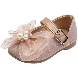 春秋季女宝宝鞋子1一2周岁小童蝴蝶结公主单鞋透气婴儿软底学步鞋