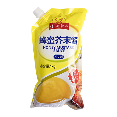休比蜂蜜芥末酱1kg*12袋整箱商用