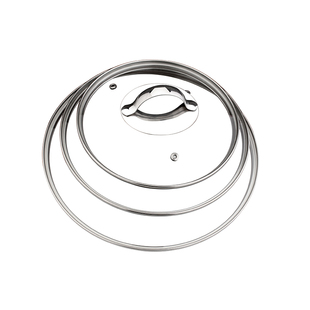 德式304不锈钢锅盖16-26/28/32cm钢化玻璃家用炒锅汤锅奶锅盖子