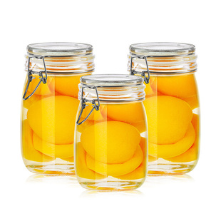 做黄桃罐头空瓶密封罐玻璃食品级瓶子蜂蜜泡酒泡菜坛子收纳储物罐