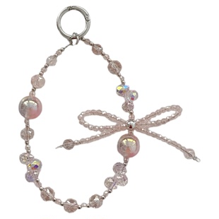 高级感银色水晶手机链精致爆闪ins时尚挂链女串珠手腕链条简约冷淡风手链网红女防丢腕带绳钥匙扣包包挂件壳