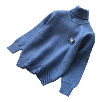 男童冬季加厚一体绒洋气高领毛衣