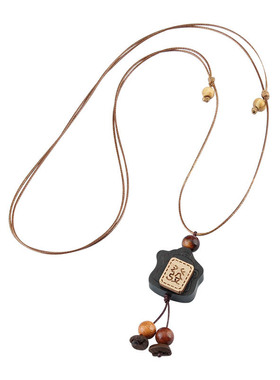 可爱小马吊坠项链女长款毛衣链