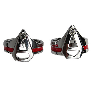 【高端定做】秒杀925纯银镀白金奥特曼艾斯戒指变身器南北斗精致