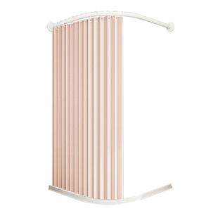 浴室弧形浴帘杆免打孔 L形卫生间洗澡帘防水布防霉高档折叠隔断帘