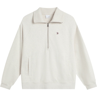 李宁半拉链卫衣女士冬季季套头衫长袖翻领宽松女装网球上衣运动服