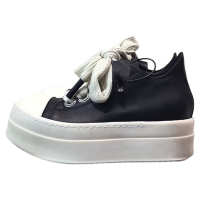 欧美暗黑风RO真牛皮增高男高跟鞋5cm厚底休闲运动鞋女情侣小白鞋