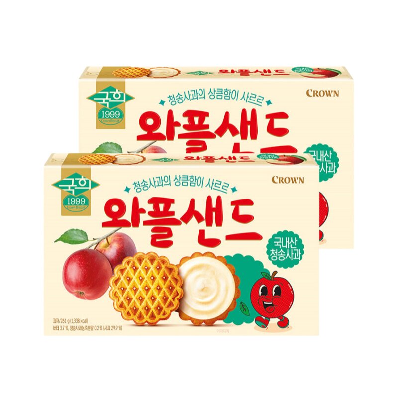 韩国CROWN克丽安苹果夹心饼干