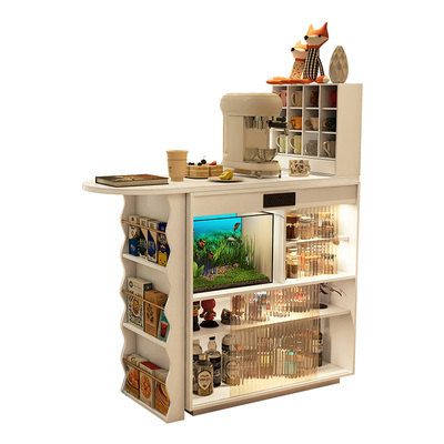 奢屋家具 全实木伸缩吧台桌沙发边隔断柜小户型客厅储物柜酒柜