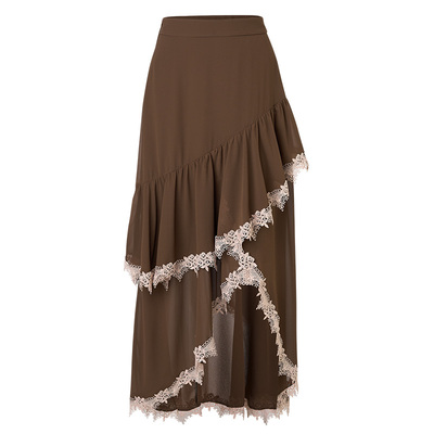 沙丘废土风穿搭不规则层叠伞摆裙