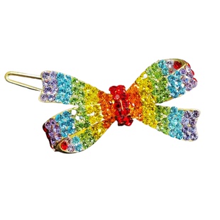 米龙原创满钻蝴蝶结飘带金属蛙扣边夹轻奢可爱碎发刘海韩版发饰