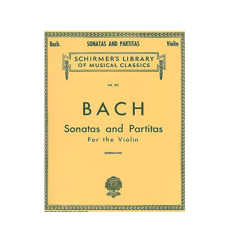 巴赫 六首无伴奏小提琴组曲 赫尔曼版 希尔默原版进口乐谱书 BACH Sonatas and Partitas For violin Herrmann HL50253550