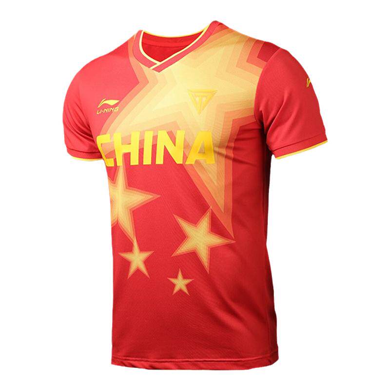 李宁正品短袖足球服男女运动李铁球衣服中国指导中国梦AAYQ321