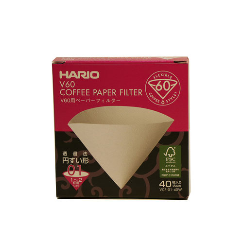 日本HARIO V60咖啡滤纸原木100袋装40枚入漂白V型滤纸V01V02滤纸