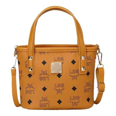 女式手提包包2025新款印花撞色斜挎小水桶包时尚百搭手机包礼品包