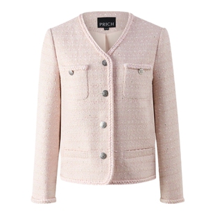 PRICH小香风时尚V领西装春季新款通勤外套女