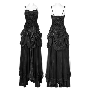 华丽暗黑哥特式婚纱连衣裙女复古吊带裙长裙成人礼礼服裙高端轻奢