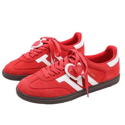 女士多色平底德训鞋休闲