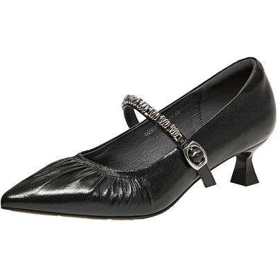 TATA他她女鞋2026春季真皮浅口单鞋女细跟休闲玛丽珍鞋UZE01AQ6