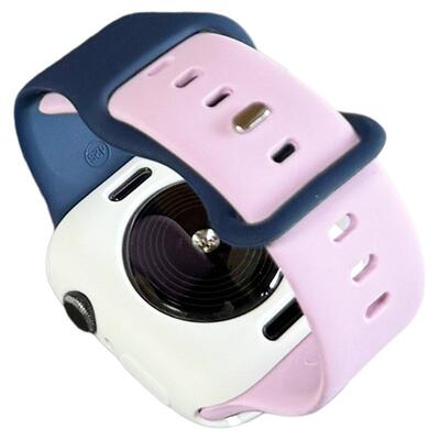 适用iwatch表带S10暖秋拼色硅胶