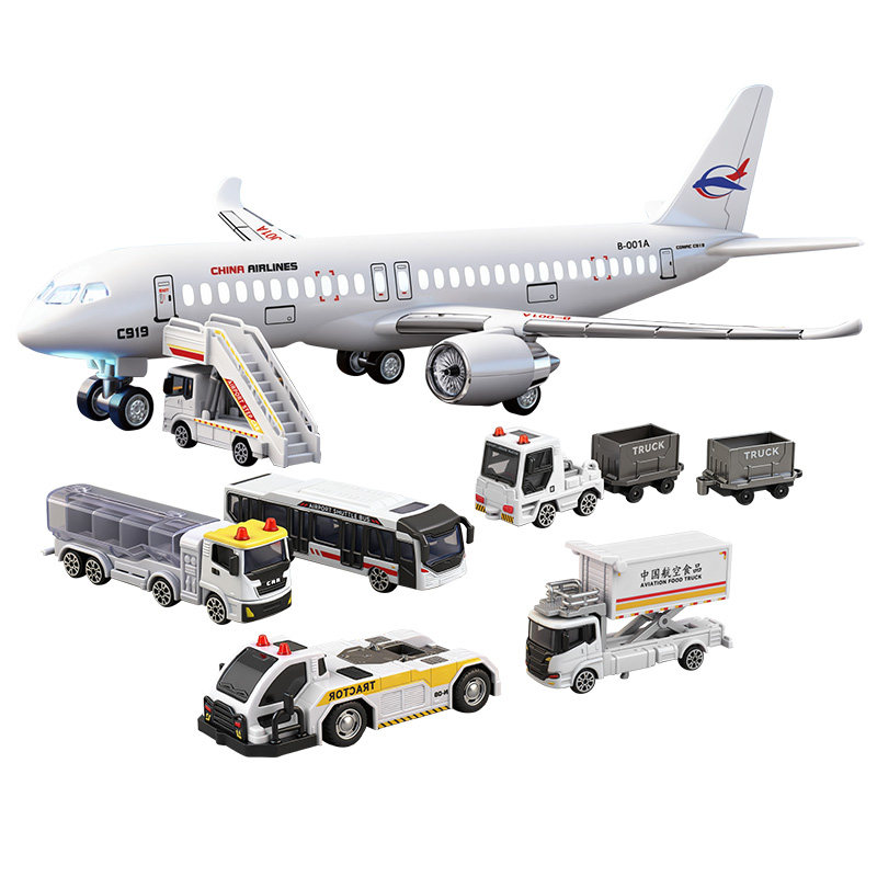 航空飞机场套装合金声光遥控车