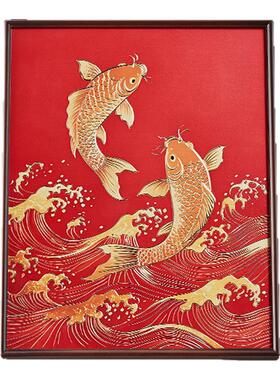 《鱼跃龙门》铜雕画新中式