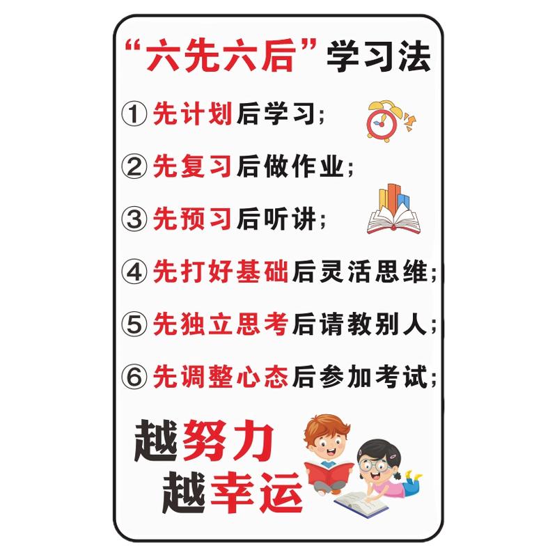 学校教室卧室学习方法鼓励孩子激励文字励志墙贴纸装饰布置背景墙