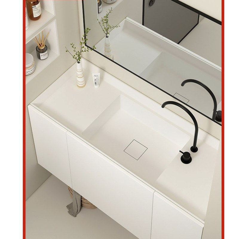 杜邦可丽耐一体盆浴室柜组合橡木烤漆智能脸盆洗漱台人造石洗脸盆