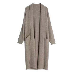 素衫 多色慵懒风中长款绑带针织开衫加厚毛衣秋冬通勤外套大衣女