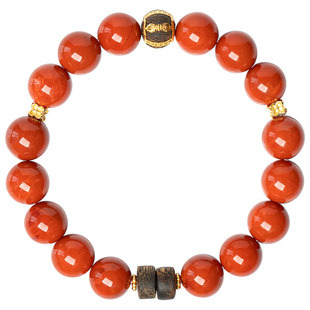 喜运宝「成长之喜」南红玛瑙柿子红沉香手串手链新中式设计款礼物