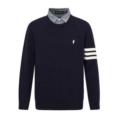 POLOWALK男款针织衫假两件衬衫领