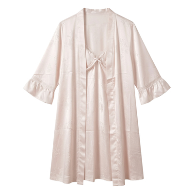 香蜜闺秀雪纺薄款带杯垫家居服