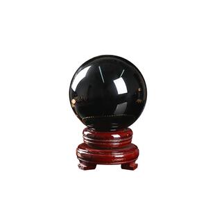 灵机麦玲玲2026马年安康黑曜石水晶球摆件办公室开业卧室吉祥物