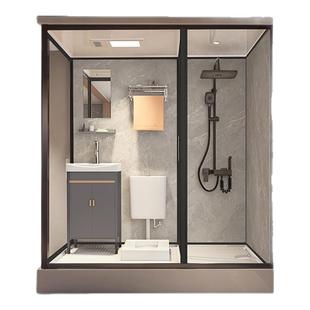 洗澡间玻璃隔断整体卫生间一体式浴室淋浴房简易室内厕所干湿分离