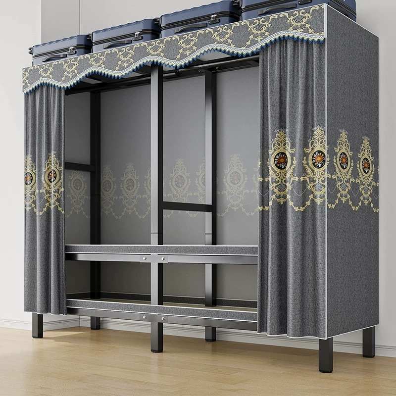 免安装简易布衣柜出租房小型结实家用挂加固卧室式衣橱钢管全折叠