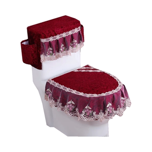 马桶垫三件套通用坐便垫套拉链式座圈垫金丝绒保暖垫厕所坐垫家用