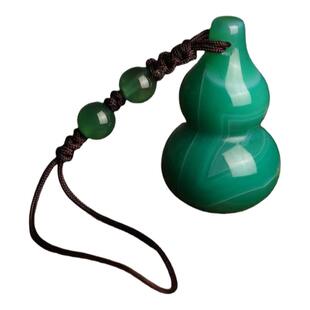 寅亥堂天然玉髓玛瑙绿白葫芦吊坠时尚平安钥匙挂件福禄葫芦手机链