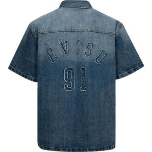 EVISU CapsuleZero复古胶囊系列商标贴布绣牛仔衬衫