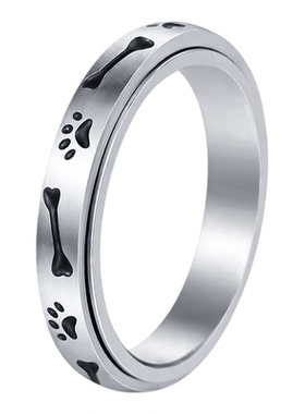 高级感气质百搭4mm宽可转动戒指