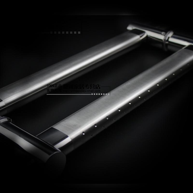 可调节孔距玻璃门拉手椭圆管304不锈钢扶手大拉手对装大门把手