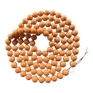 猴头手串雕刻正圆光珠脖挂108颗长串老型圆珠文玩桃核佛珠项链男
