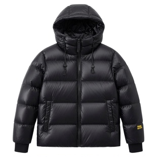 雪中飞黑曜石羽绒服加厚短款冬季男女情侣款泡芙内置背带的面包服