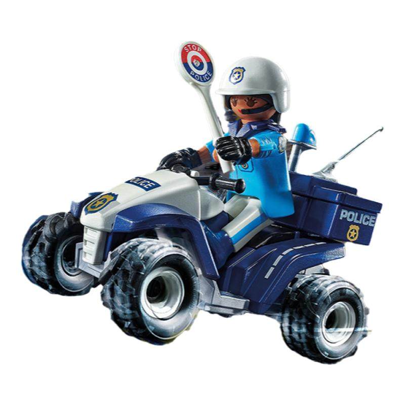 playmobil摩比世界男孩子儿童玩具越野消防员警察4岁惯性回力车