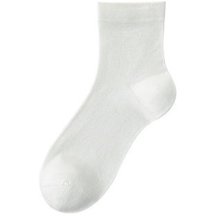 袜子女夏薄款中筒袜桑蚕丝芭蕾风长袜抗菌吸汗透气白色短袜男夏天