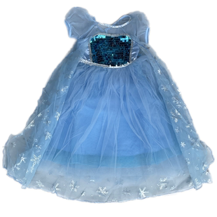女童艾莎公主裙夏季新款正版迪士尼六一演出冰雪奇缘elsa爱莎裙子