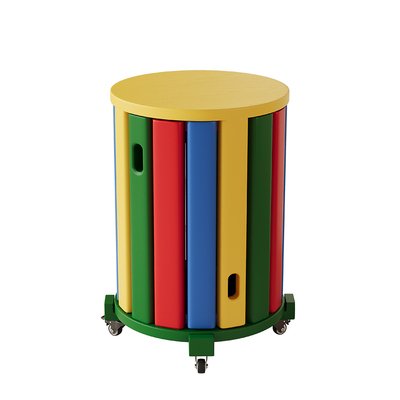 实木可叠放彩色圆凳餐椅套装